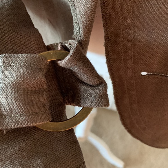 Unmarked Italian Linen Cropped Military Style Jacket - size 0 - Picture 3 of 10